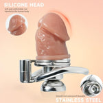 Flat Chastity Cage With Penis Dildo Small Inverted Adult Sissy Cock Cages Metal Chastity Lock Negative Sm Bondage Device Sex Toys For Men And Couple (401-Flesh Color-S-55Mm)