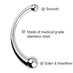 Pure G Spot Metal Wand Anal Prostate Massage Stick,Stimulate Wand Fetish Plug Solid Metal Curved Dual Ended Masturbation Sex Toy For Women Or Man 344G