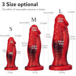Realistic Thick Dildo with Big Head, Huge Dildo with Strong Suction Cup, Fat Thrusting Dildos with Muscle Design, Anal Dildo Expander, Silicone Red Monster Dildo for Men and Women