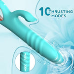 Sex Toys Thrusting Vibrator Sex Toy For Women - G Spot Vibrator Clitoral Stimulator Dual Rabbit Dildo Vibrator With 10 Powerful Vibration 10 Thrust Modes, Rabbit Vibrators Adult Toy For Women