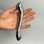 G-Spot Massage Dildo, Stimulate Wand Fetish Plug Solid Metal Curved Dual Ended Masturbation Sex Toy For Couple (A)