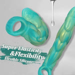 Penis Ring Penis Sleeve, Green Silicone Animal Cock Sleeve Girth Extension Sex Toys For Men, Delay Ejaculation Enhance Erection Penis Enlargement For Male Couples