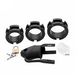 Silicone Penis Cage Metal Padlock - Soft Rubber Male Penis Bound Chastity Device Cock Cage Adult Male Sex Toy (Black)