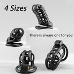 Male Chastity Cage,Large Cock Cage Device With 3 Sizes Rings And Invisible Lock For Abstinence Man Penis Exercise Training Bondage Adult Sex Toys Black (Xl)