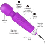 Female Vibrator, G-Spot & Sex Toy, 20 Modes & 8 Speeds Wand Massager, Quiet, Waterproof, Usb Rechargeable Vibrator, Hand-Held Cordless Sex Toys Vibrator For Her Pleasure (Purple)