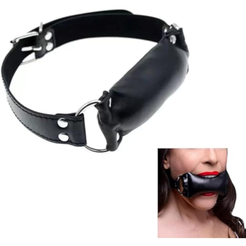 Padded Pillow Mouth Gag Leather Bondage Toys Open Mouth Gag Faux Leather Bondage Restraints Bite Gag Adult Sex Toys
