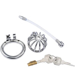 Chastity Cage Chasity Lock For Men With Silicone Tube Dark Design, Good Concealment, Penis Cages For Man,Couples Bondage Sm Sex Toys (40Mm/1.57In)