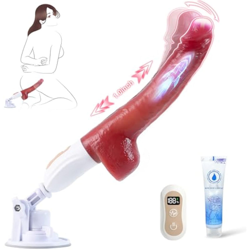 Thrusting Dildo Vibrator Sex Toys, 10" Realistic Dildos Sex Machine With 9 Thrusting & Wiggle-Vibration For G Spot Vagina Anal Stimulator Sex Pleasure, Women Adult Sex Toys & Games Female Couples
