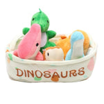 Dinosaur Plush Toy Set, 5Pcs Soft Stuffed Dino Toys In Basket, 7.87In Interactive Plush Animal Figures – Birthday, Christmas, Kids Gift For Boys & Girls, Room Decor