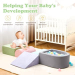 Climbing Toys For Toddlers , Foam Climbing Blocks With Ball Pit For Baby, 5-Piece Soft Toddlers Climbing Toy Indoor,Climbing Crawling Toys Soft Foam Blocks Activity Play Set(Balls Not Included)