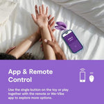 Sync O Purple Remote Control C-Shaped Couples Vibrator & Bond Adjustable Wearable Vibrating Cock Ring - App Controlled Couples Sex Toys Bundle
