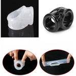 Super Soft Silicone Penis Ring Delay Ejaculation Ball Scrotum Stretcher Triple Cock Ring Erection Enhancing Bdsm Sex Toys For Men (Black+White)