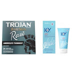TROJAN BareSkin Raw Thin Condoms & K-Y Jelly Water Based Lube for Sex