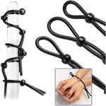 Adjustable Cock Ring Set Male Sex Toy 3Pcs Silicone Penis Rings Rope For Delayed Ejaculation Harder Erection Bdsm Sex Toys For Penis Bondage Couple Sex