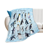 Penguin Blanket Gifts For Girls Boys Penguins Throw Blankets Cozy Plush Fleece Flannel Fuzzy For Women Men Decor 50"X40"