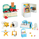 Dollhouse Furniture, Kitchen & Bathroom Toy Set,Fridge Washing Machine Set For Kids,Dollhouse Miniature Accessories,Educational Pretend Play Toys For Toddler,Boys & Girls