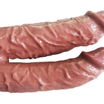 Realistic Texture Dildo Size Double Headed Dildo With Suction Cup Masturbator Dildo Brown