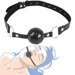Mouth Ball Gag Adult Sm Extreme Air Holes Mouth Gag Bondage Restraints Adjustable Pu Leather Belt Slave Cosplay Erotic Sm Ball Gag Sex Toys (Black)