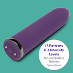 Desire Bullet Vibrator - 3.5 Inch Silicone Mini Bullet Massager With Tapered Tip - Multispeed Bullet Vibrator For Women With Storage Case - Rechargeable & Waterproof - Purple