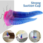 Realistic Double-Ended Dildo G-Spot Stimulation, 10.8 Inch Big Silicone Tongue Dildo With Suction Cup For Hands-Free Play, Tentacle Fantasy Dildo For Vaginal Anal Adult Sex Toys For Women Men