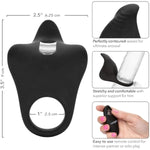 Silicone Rechargeable Remote Pleasurizer – 12 Function Vibrating Waterproof Pleasure Ring – Silicone Clitoral Massager Sex Toy For Couples - Black