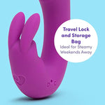 Ignite Mini Rabbit Vibrator - 3.5 Inch Beginner Friendly Silicone G Spot Vibrator For Women - 20 Function Adult Sex Toy - Rechargeable & Waterproof - Purple