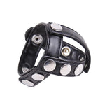 Leather Cock Ring Penis Ring Male Pleasure Sex Toy Adjustable Hollow Breathable Chastity Cage