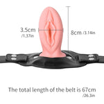 Bdsm Silicone Mouth Gag Simulation Vagina Breast Adjustable Ball Gags Bondage Kit For Couples Sex Toys (Vulva)