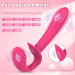 Double-Ended Strapless G Spot Vibrator for Female Couples - 10 Modes and Remote Control