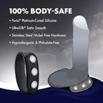 Adult Sex Toys – Performance 3-Snaps Cock Strap – Platinum-Cured Puria Silicone Adjustable Cock Ring Strap –Nickel-Free Stainless Steel – Male Penis Enhancer For Men & Couples – Black