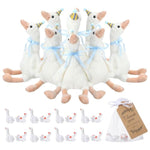 66 Pcs One Silly Goose Party Supplies Including 11.81Inch Silly Goose Stuffed Animal Resin Ornaments Birthday Hats Cards Drawstring Bag Ribbons For Home Sleeping Room Birthday Party Favors
