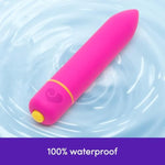 Excite Bullet Vibrator - 3.5 Inch Powerful Mini Bullet Massager - 10 Function Quiet Bullet Vibrator For Women - Waterproof - Pink