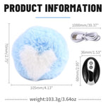 Anal Plug Vibrator Bunny Tail Butt Plug With Remote Control Silicone Anal Plug Butt Toy Anus Toys Sex Adult Toys For Women Men Couples, Blue