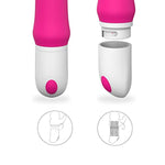 The Silicone Massage Stick, Short And Compact, 7 Kinds Of Frequency Cycle Changes,Powered By The No. 7 Battery And Works Continuously To Avoid Power Failure (Red)