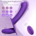 Double-Ended Silicone Dildo for Women - Hands-Free Masturbator with Adjustable Strap-On Harness