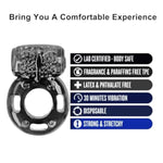 Vibrating Penis Ring Cock Ring Vibrator Silicone G-Spot Stimulating Clitoral Stimulator Penis Erection Enhance Sex Product Adult Male Sex Toy For Longer Harder Stronger (Celeste)