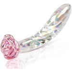Anal Dildo Glass Rose Sex Toy - Butt Plug Rainbow Monster Dildo For Beginner, 7.2 Inch Small Glass Dildo As A Clitoral G Spot & Anal Sex Toys For Men Women & Couples Sexual Pleasure