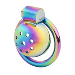Male Chastity Cage With Pot Lid Design Chastity Device Set For Men Penis Sm Bondage Cock Cage Sex Toy With 3 Different Sized Rings (Colourful)
