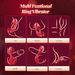 Vibrating Cock Ring Couple Game For Men Women, Penis Ring Sleeve Adult Toys Male Sex Toy Rose Tool Vibrator With 3 Motor & 7 Vibrations Female Clitoral Male Testicle Stimulator Pleasure Sensory Toy