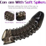 Penis Sleeve Penis Pump Adult Sex Toys For Men, Penis Extension Male Sex Toy With Ball Stretcher, Penis Extender Cock Sleeve Girth Enhancer Add 1.5", Super Stretchy Silicone Penis Ring Sex Toy