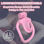 Sissy Chastity Cage Light Weight Cock Cage Abs+Resin Chastity Device Adult Sex Toys With 4 Different Sizes Rings,Chastity Belt & Invisible Lock For Sissy Men Penis Exercise And Abstinence (Pink?