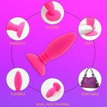 Small Silicone Anal Butt Plugs With Suction Cup For Adult Couples Starters (Pink)