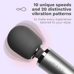 Wand Massager Rechargeable 10-Speed With 20 Vibration Patterns, Vibrator Wand - Grey