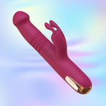 Venuss 10 Powerful Vibrations Rechargeable 3 Inch 1 Clit Anal Stimulating Dildo G-Spot Rabbit Vibrator Clitoris Stimulation Sex Toys With Quiet Dual Motors (Berry Color)