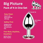 4-Piece Pink Stainless Steel Anal Plug Set – Smooth, Polished Metal In Xs, S, M, And L – Comfortable Tapered Design With Flared Base For Safety