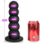 Liquid Silicone Butt Plug 5 Balls Anal Beads Prostate Massager With Strong Suction Cup G-Spot Dildo Vaginal Stimulation Anal Stretcher Adult Sex Toys For Men Women (L)