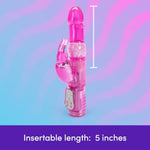 Jessica Rabbit Vibrator - 5 Inch Clitoral & G Spot Vibrator For Women With Rotating Shaft - 7 Patterns & 3 Speeds Dual Stimulation Massager Adult Sex Toy - Gifts For Women - Waterproof -Pink