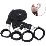 Bed Restraints Kit, Adjustable Fetish Sex Bondage Bedroom Bdsm Toy With Hand Cuffs Ankle Cuff For Couple