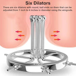 Adjustable Anal Expander Vaginal Dilator for Men and Women - Metal Anal Plug with Rotating Screw