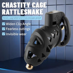 Male Chastity Device With Urethral Sound Cock Cage Lightweight Chastity Cage Penis Cage For Men With 4 Ring & Invisible Lock Adult Sex Toy For Men (L)